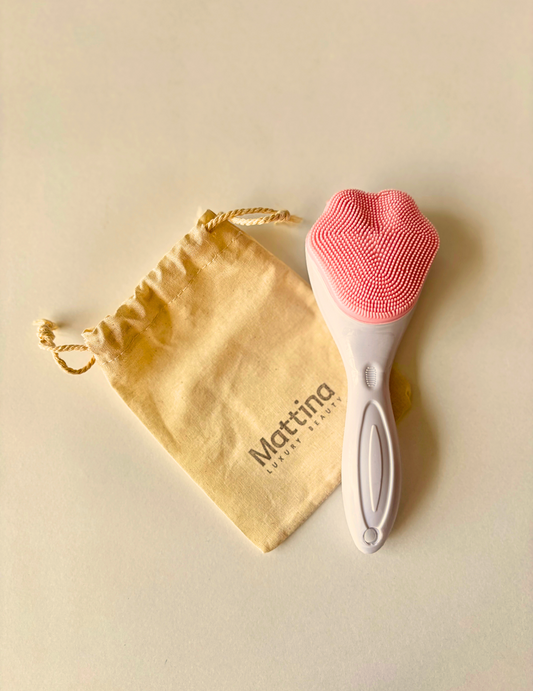 Cepillo de limpieza y exfoliación facial + bolsa de algodón