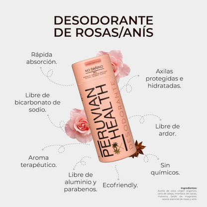 Desodorante Natural Rosas & Anís (sin bicarbonato / piel sensible)